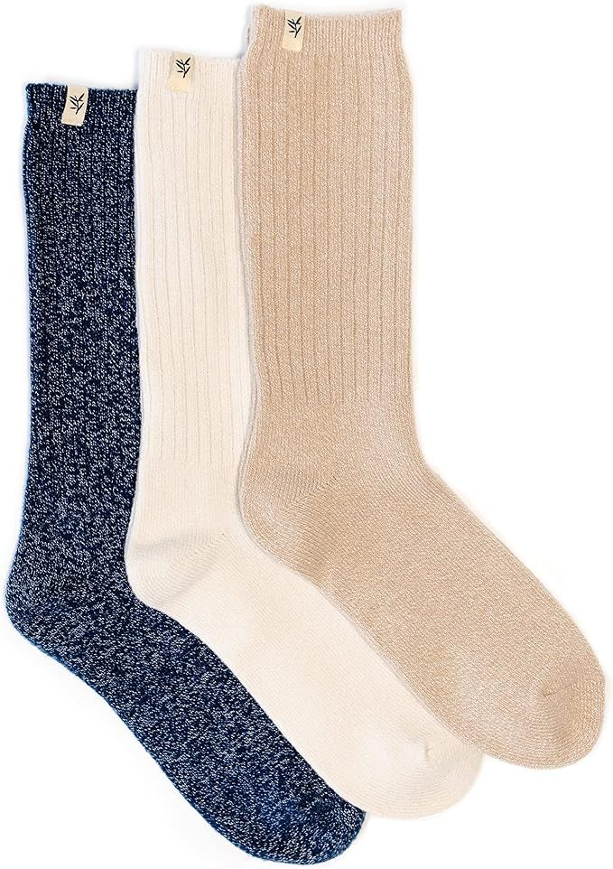 Cozy Earth Lounge Socks (Midnight Sky, Almond, & Crème, M/L (Shoe Size 7.5-10)) | Amazon (US)