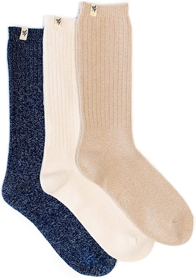 Cozy Earth Lounge Socks (Midnight Sky, Almond, & Crème, M/L (Shoe Size 7.5-10)) | Amazon (US)