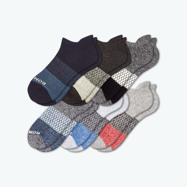 Men's Tri-Block Marl Ankle Sock 6-Pack | Bombas Socks