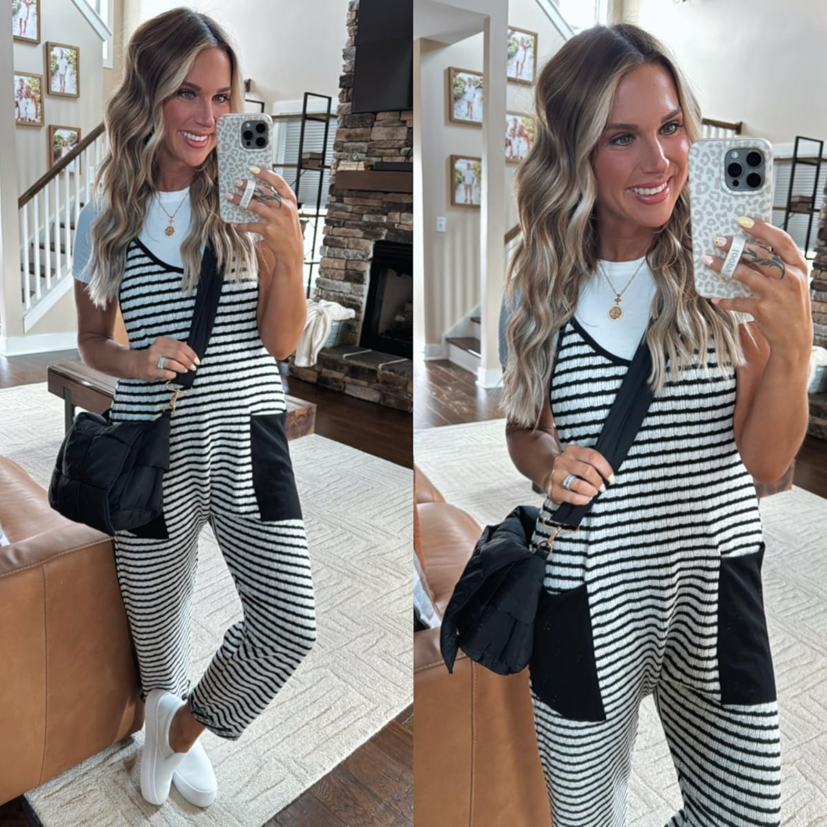 My go-to casual outfit all Spring and Summer long! 

I'm 5'6 146lbs wearing a size small in striped jumpsuit, medium seamless tee, wireless seamless bra size M (34C), and shoes fit true to size 

 #LTKSeasonal #LTKFindsUnder100 #LTKStyleTip