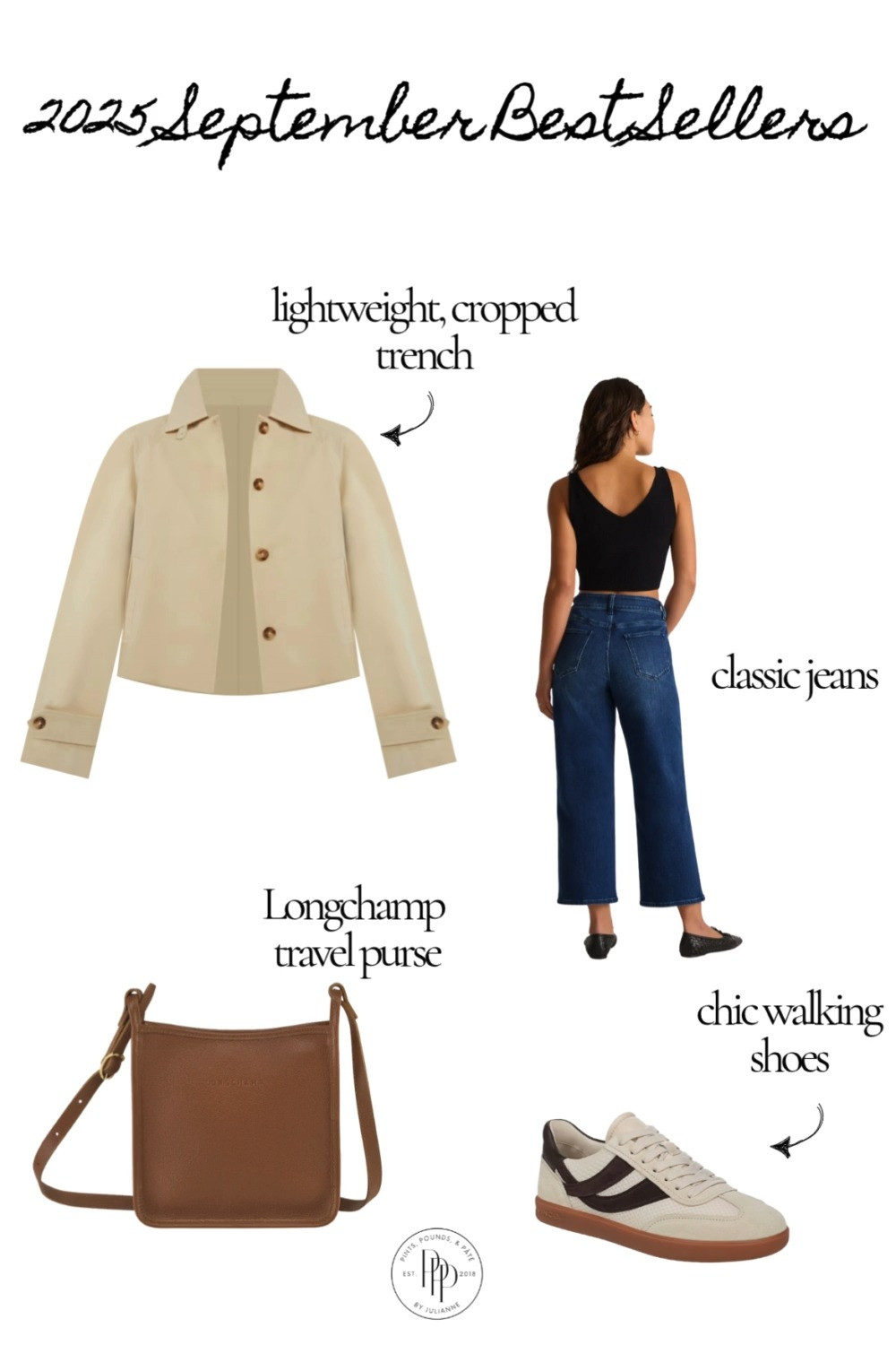 My best-selling Europe travel essentials from September are in! Lightweight, cropped trench from Tuckernuck, Quince jeans, great walking shoes from Vince at Nordstrom, and, of course, the all-time champion leather Longchamp crossbody bag! #europetravel #europetravelessentials #whattoweareurope #europetraveloutfit 

 #LTKTravel