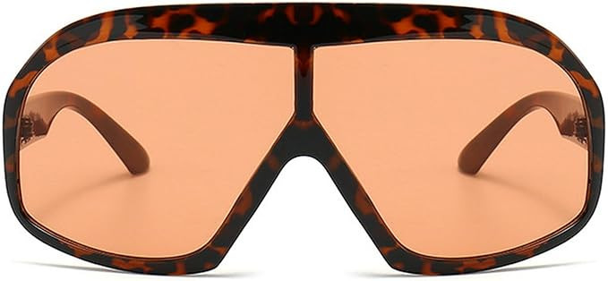 Fashion Oversized Square Women Sunglasses Vintage Punk Men Outdoor Eyewear Shades UV400 Orange Pu... | Amazon (US)