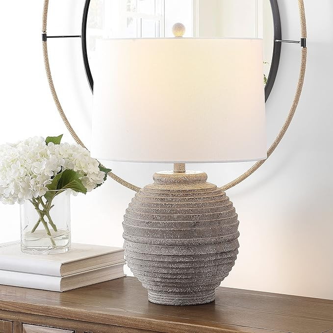 SAFAVIEH Lighting Collection Pendri Modern Rustic Industrial Farmhouse Grey 24-inch Bedroom Livin... | Amazon (US)