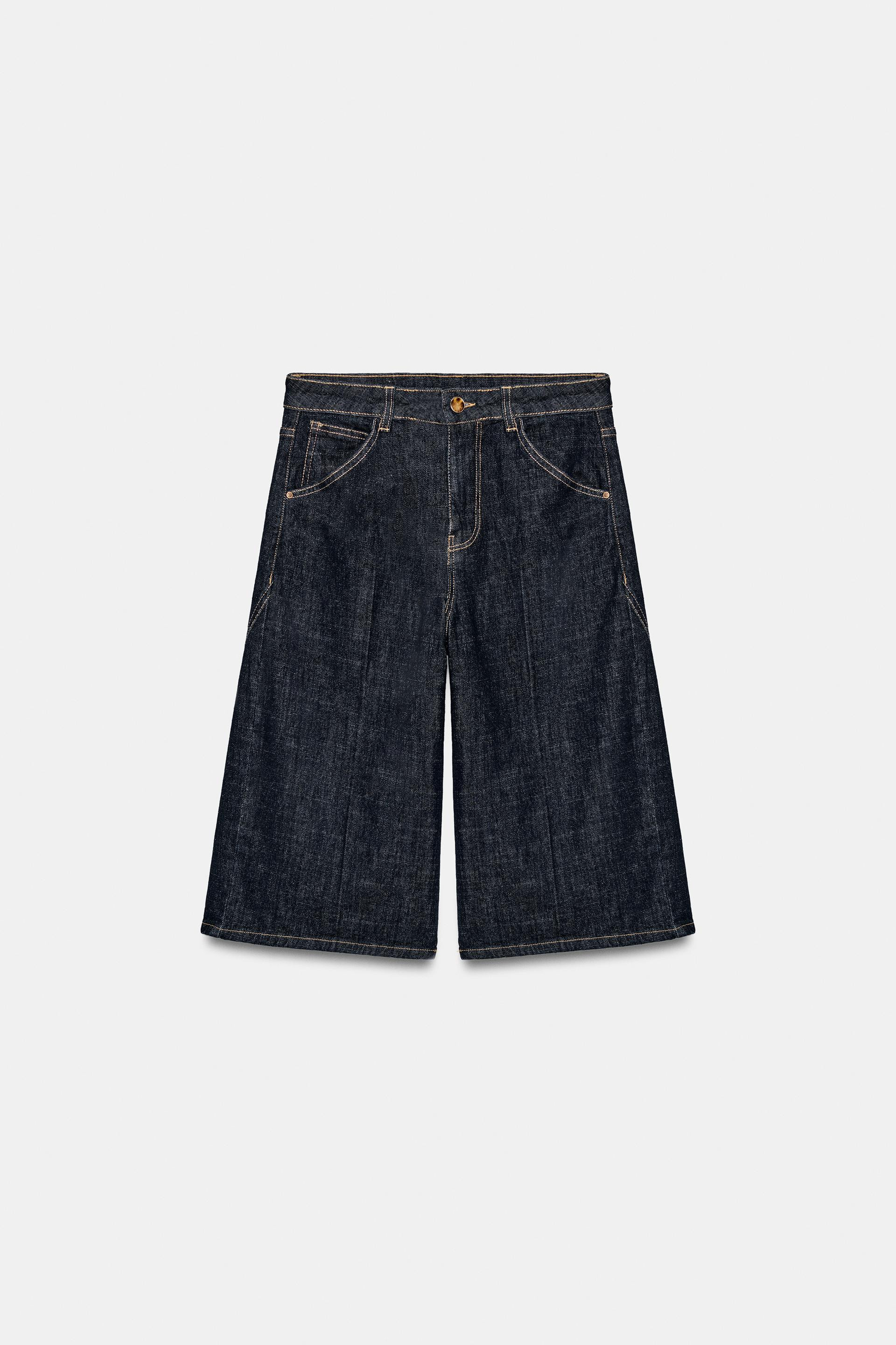 Zara - Z1975 High-Rise Denim Bermuda Shorts - Blue - 29 (Us 8) - Woman | Zara US