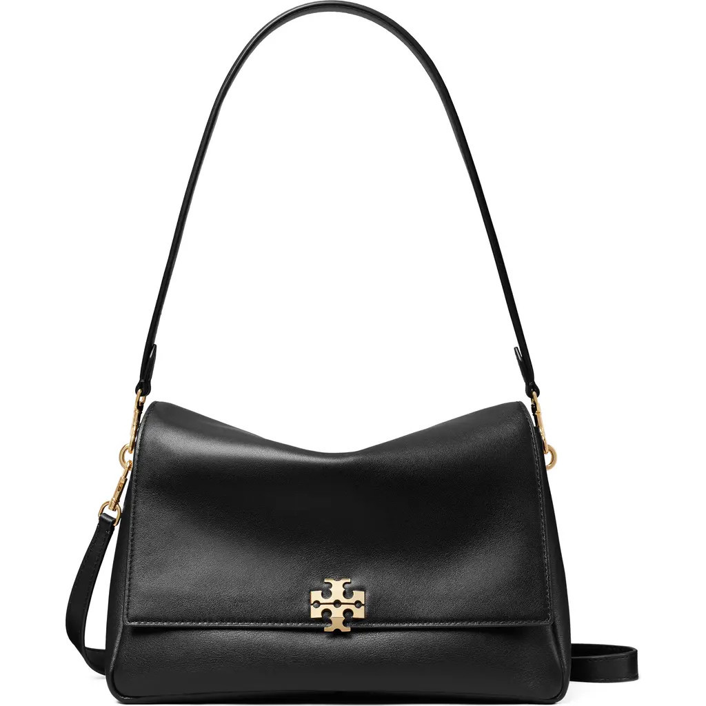 Tory Burch Charlie Leather Shoulder Bag in Black at Nordstrom | Nordstrom