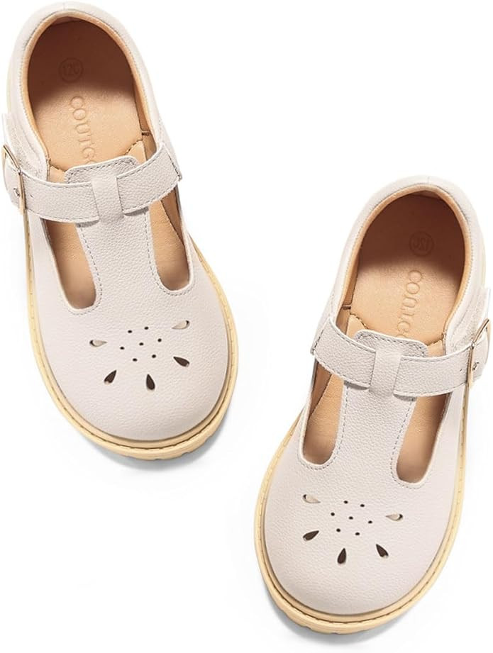 Coutgo Girls Mary Jane Dress Shoes Platform Loafers Chunky Heel T-Strap Flats School Uniform Shoe... | Amazon (US)