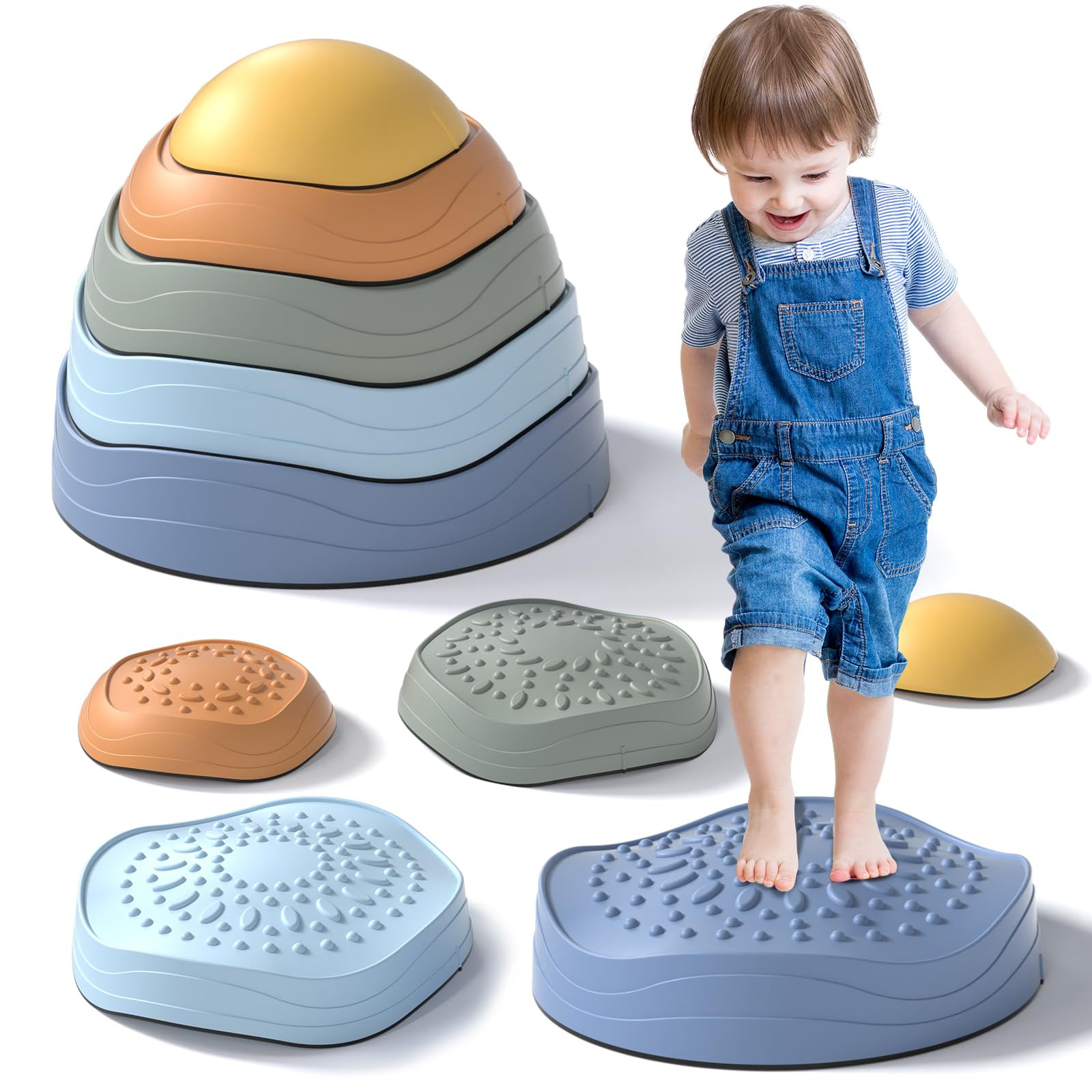 Lehoo Castle Stepping Stones for Kids, Non-Slip Toddler Stepping Stones, Indoor & Outdoor Sensory... | Amazon (US)