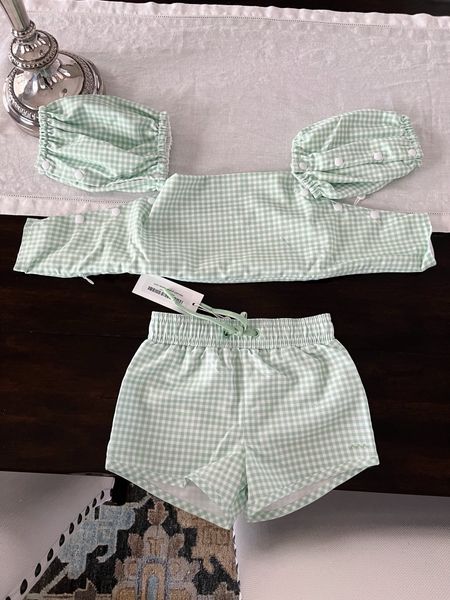 The cutest green gingham swimsuit and floaties - can’t wait to put little Theo in it this summer!

#LTKbaby #LTKkids #LTKswim