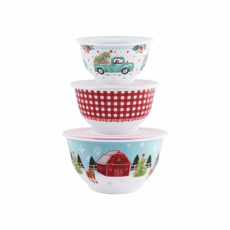 The Pioneer Woman Holiday Barn Serving Bowl Set, 6 Piece Set | Walmart (US)