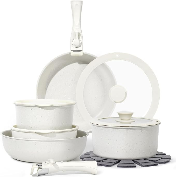 15Pcs Pots and Pans Set Non Stick, Cookware Sets with Detachable Handle, Nonstick RV Kitchen Cook... | Amazon (US)