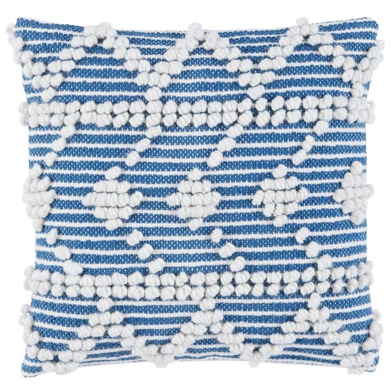 Wanda June Home Textured Zig Zag Pillow by Miranda Lambert, Blue, 18"x18" - Walmart.com | Walmart (US)