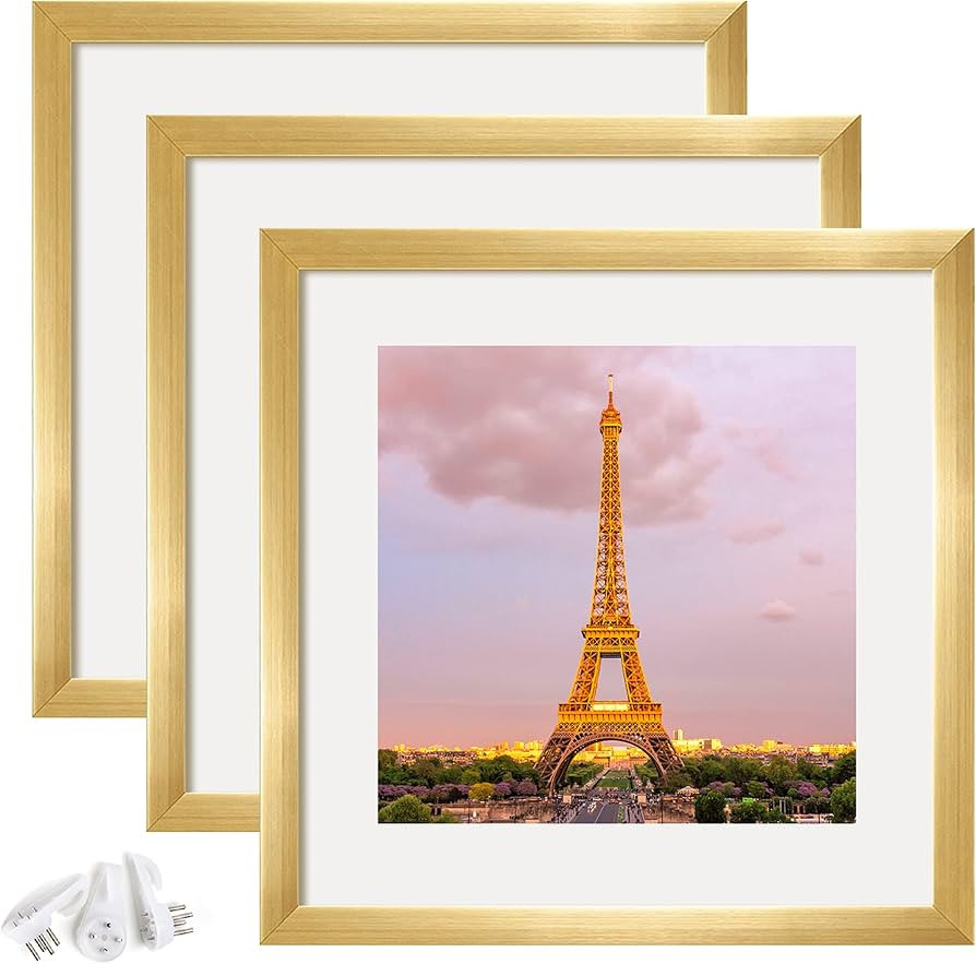 upsimples 16x16 Picture Frame Made of High Definition Glass, Display Pictures 12x12 with Mat or 1... | Amazon (US)