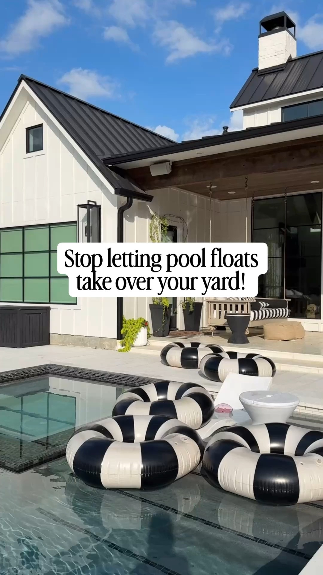 This inner tube stand holds five oversized tubes! 

Pool / swimming pool / patio furniture / pool furniture / outdoor furniture ￼

#LTKSeasonal #LTKHome #LTKSwim