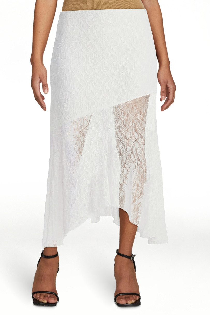 No Boundaries Asymmetrical Lace Midi Skirt, Women's XXS-XXL | Walmart (US)