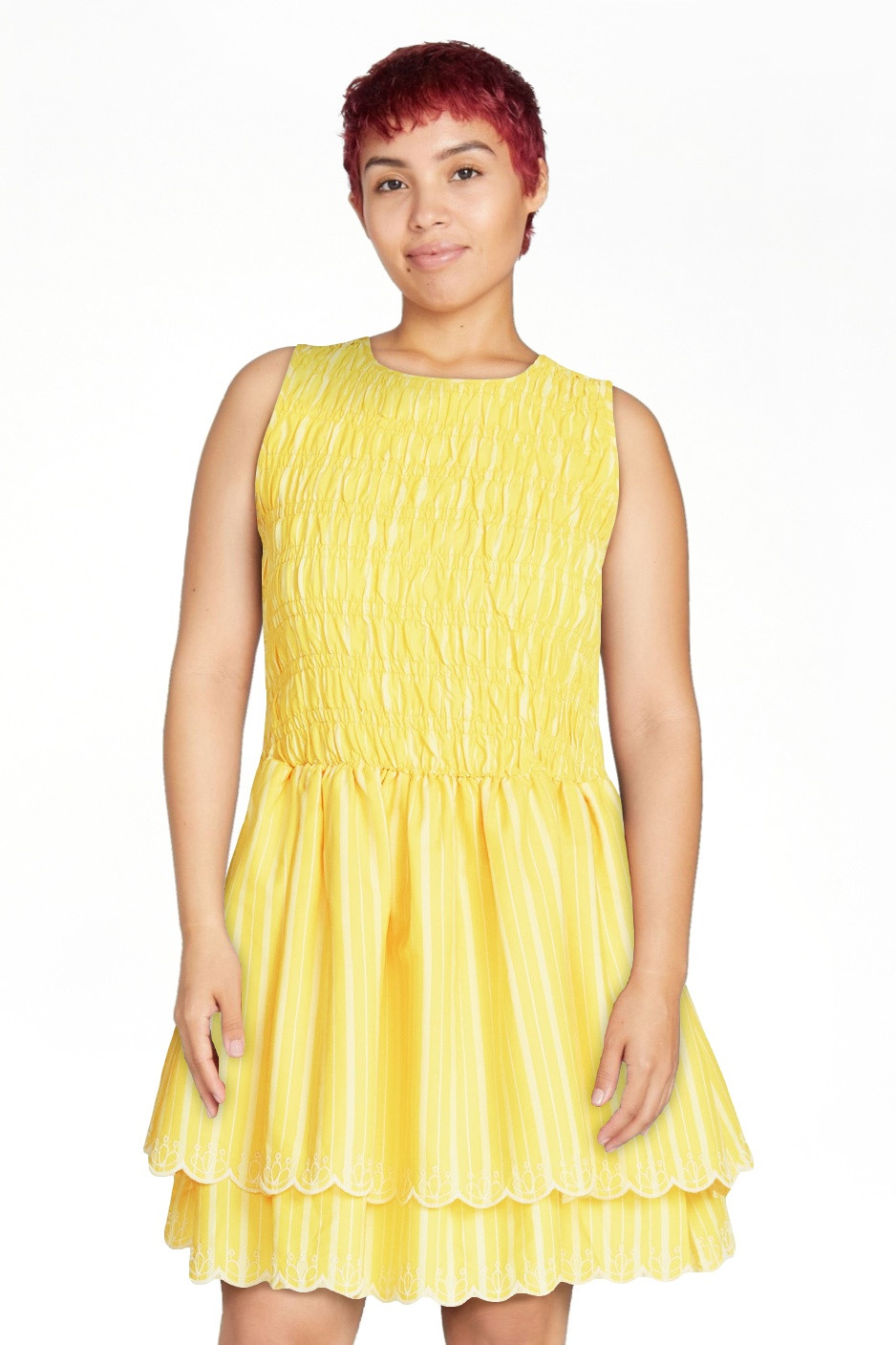 Free Assembly Women's and Women's Plus Smocked Cotton Sleeveless Mini Dress, Sizes XS-4X | Walmart (US)