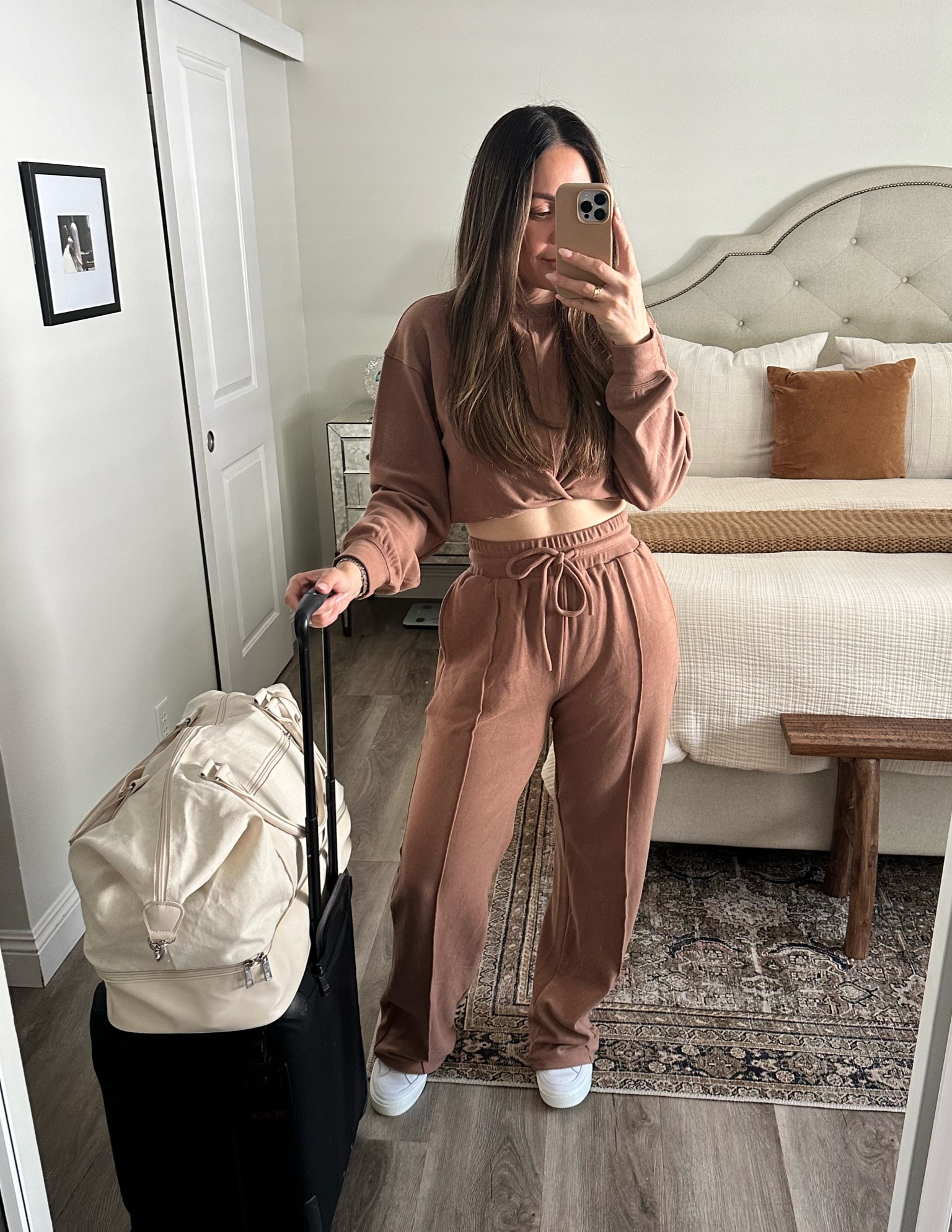 Travel loungewear pants set 
Wearing a size small 

#LTKshoecrush #LTKU #LTKtravel