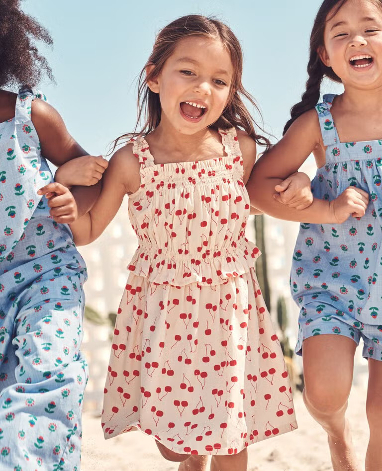 Sleeveless Poplin Smocked Dress | Hanna Andersson