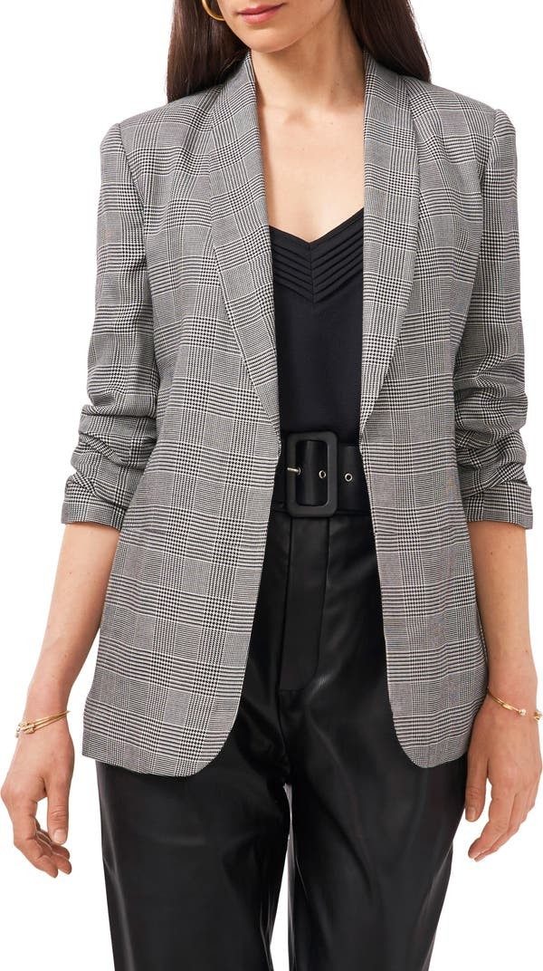 Check Ruched Sleeve Jacket | Nordstrom