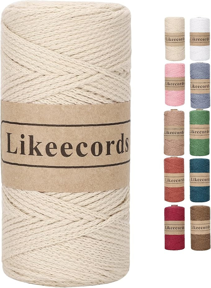 100% Cotton Crochet Bag Cord 2mm 170m Macrame Cord 2mm Crochet Thread Macrame Rope Gift for Knitt... | Amazon (US)