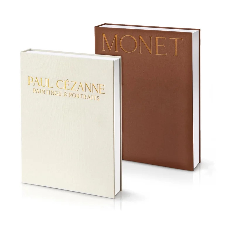 Beautiful Decorative Books - Set of 2 Linen Boxes Enhance Your Coffee Table, Bookshelf or Mantel ... | Walmart (US)