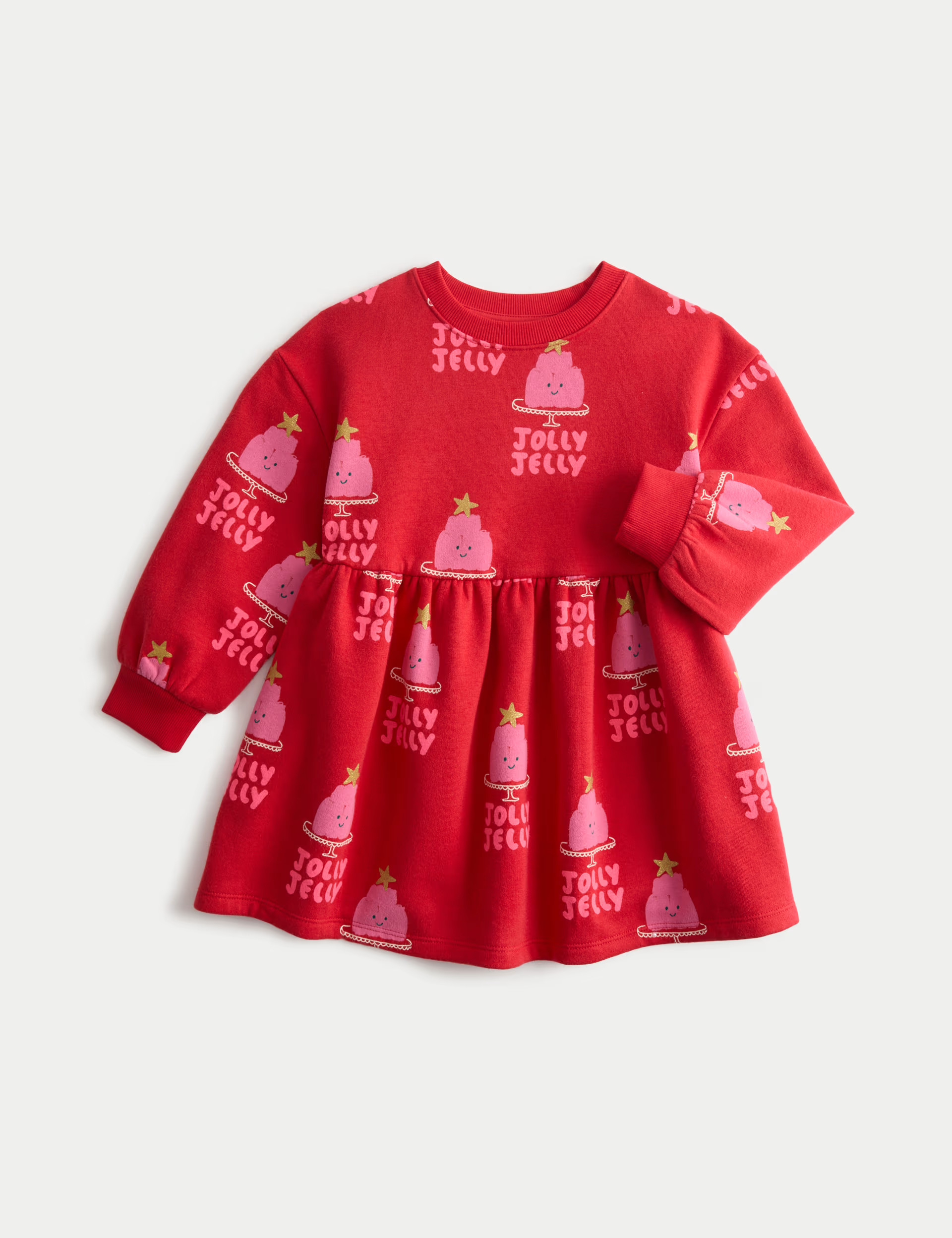 Cotton Rich Christmas Sweat Dress (2-8 Yrs) | Marks & Spencer (UK)