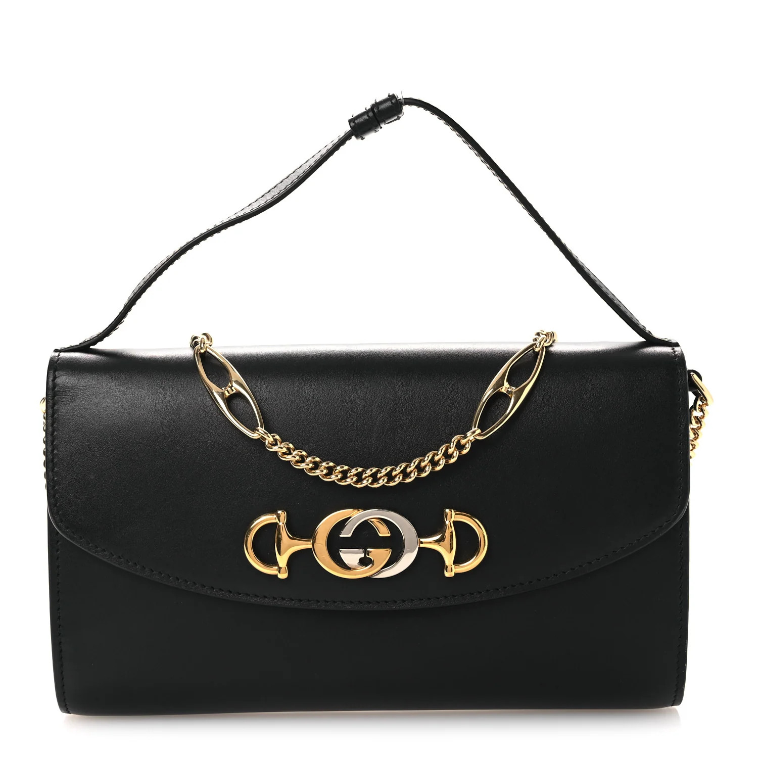 Smooth Calfskin Small Zumi Top Handle Shoulder Bag Black | FASHIONPHILE (US)