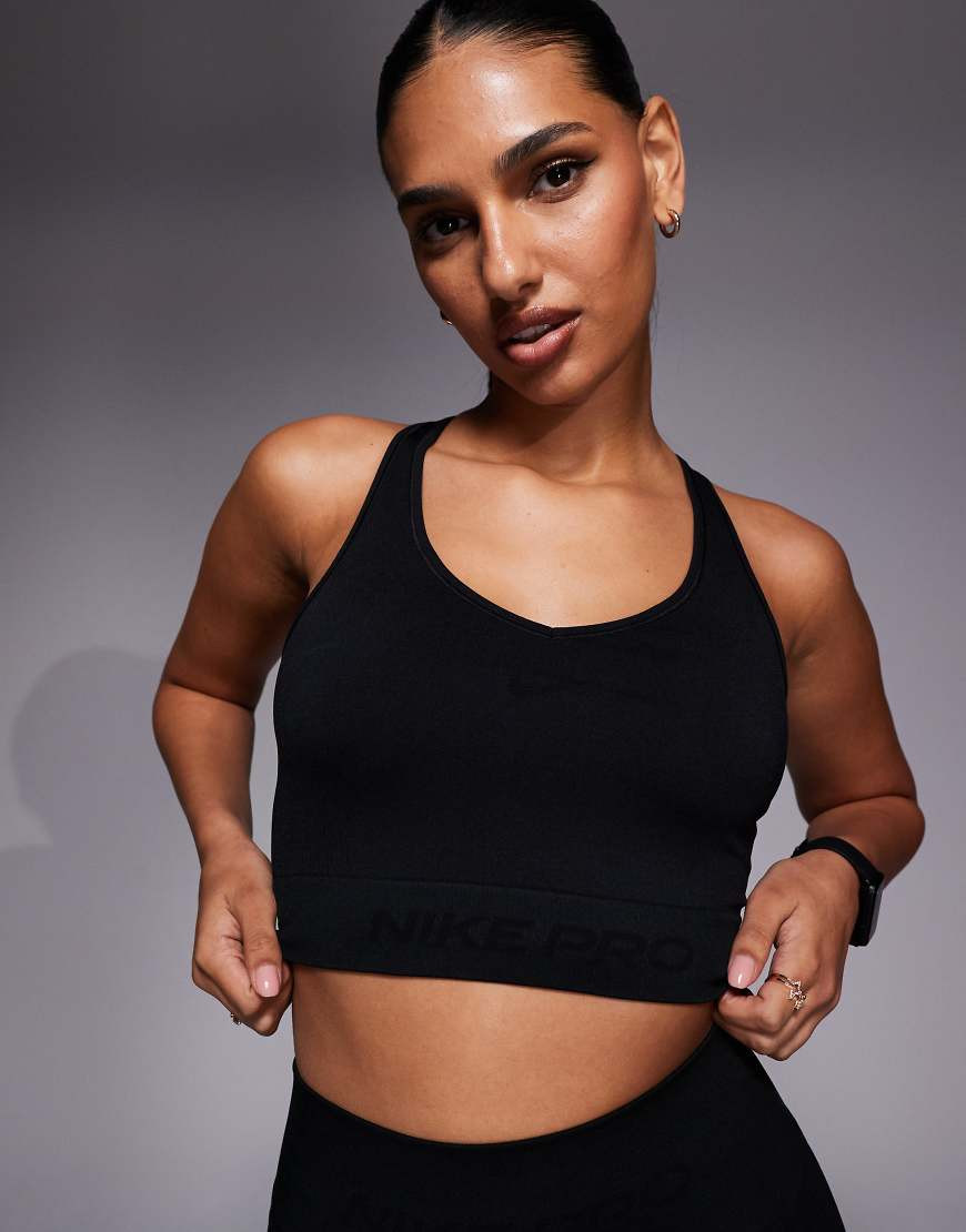 Nike Pro Training Dri-FIT seamless tank top in black | ASOS (Global)