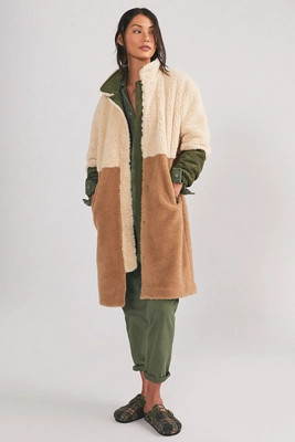 Colorblocked Sherpa Coat | Anthropologie (US)