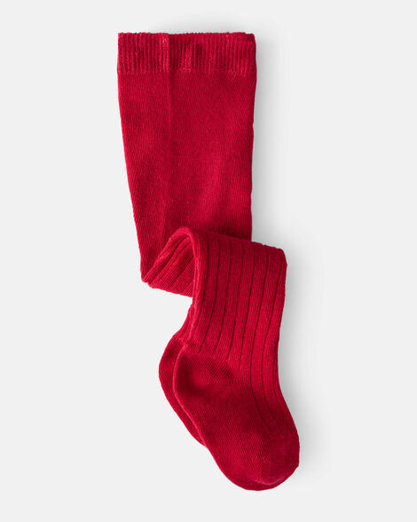 Baby Girl Rib Tights - Red | Carter's Inc