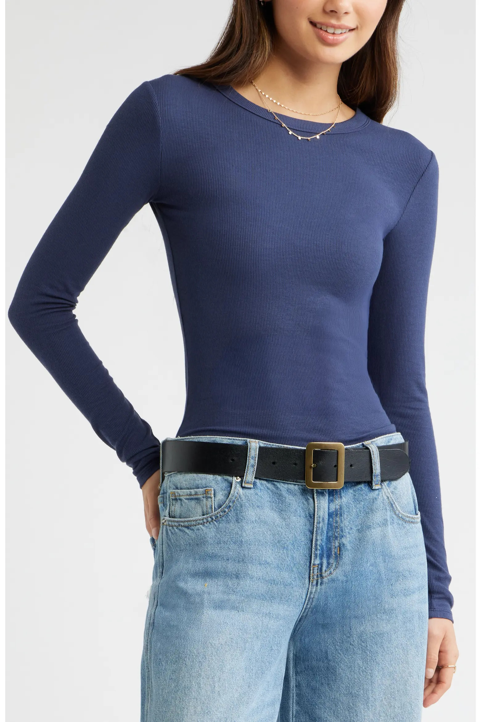 BP. Ribbed Long Sleeve T-Shirt (Women) | Nordstrom | Nordstrom