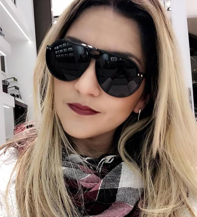 Retro Trendy Aviator Sunglasses for Women Men Large Frame Side Shield Sun Glasses Shades BS1600 | Amazon (US)