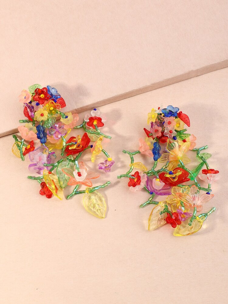 Flower Decor Beaded Earrings | SHEIN