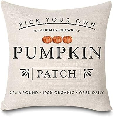 Kithomer Fall Pumpkin Patch Throw Pillow Covers Autumn Harvest Pillow Case 18 x 18 Inch Farmhouse... | Amazon (US)