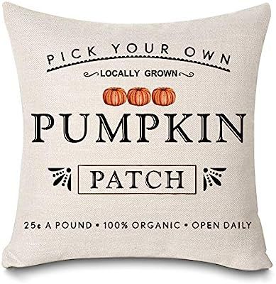 Kithomer Fall Pumpkin Patch Throw Pillow Covers Autumn Harvest Pillow Case 18 x 18 Inch Farmhouse... | Amazon (US)