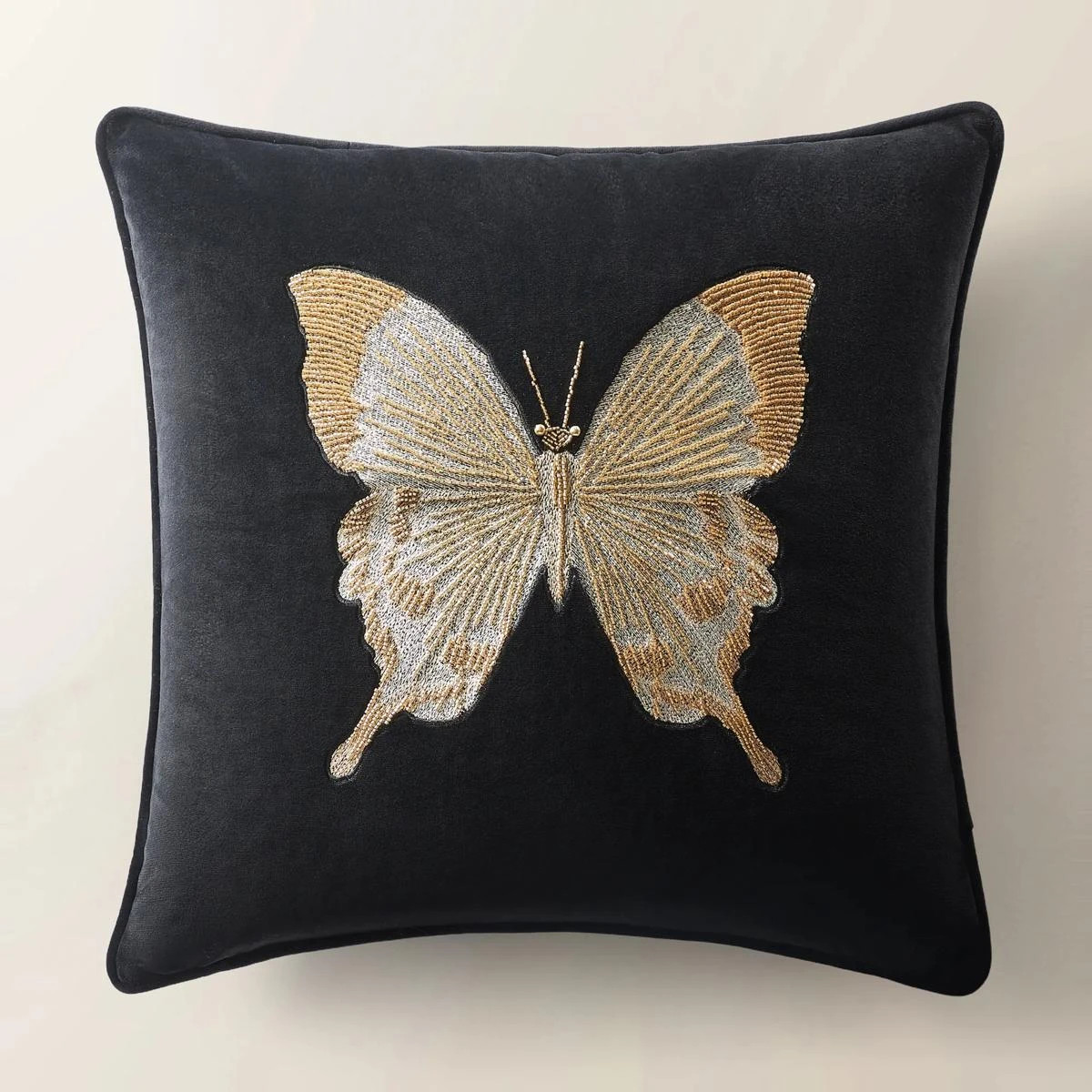 Bella Beaded Butterfly Pillow 20" | Z Gallerie