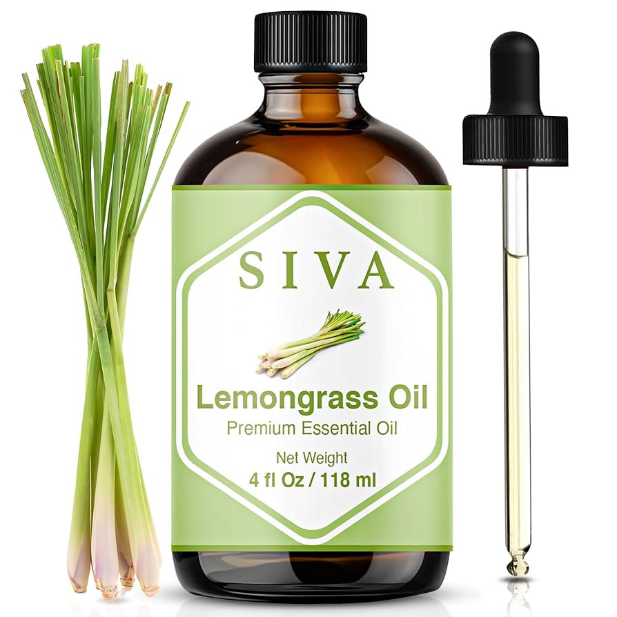 SIVA Lemongrass Essential Oil - 4 Fl Oz – Natural Lemongrass Oil - for Diffuser, Face, Skin Car... | Amazon (US)