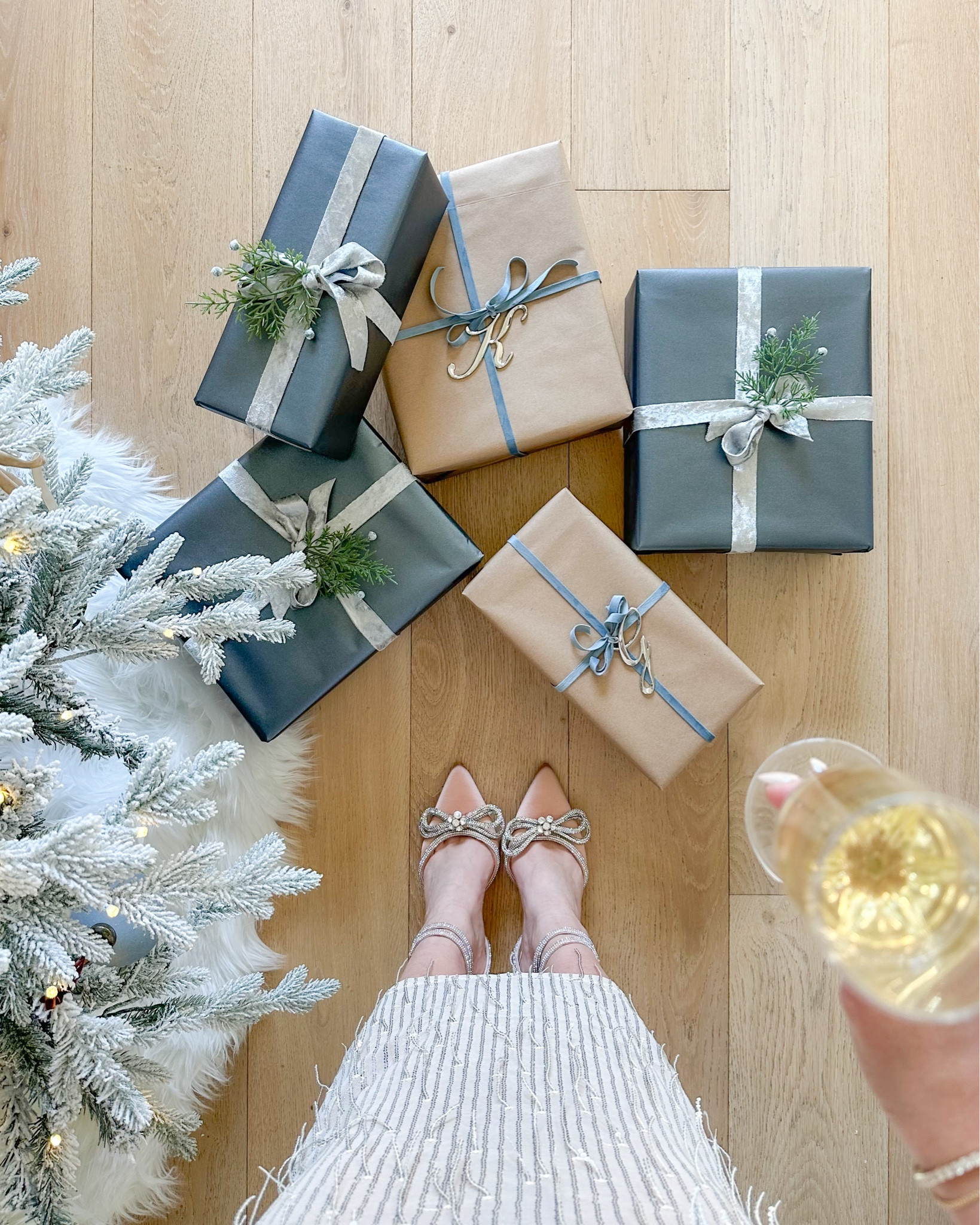 Holiday gift wrap details & the cutest bow holiday party heels 🥰✨

#LTKHoliday #LTKParties #LTKGiftGuide