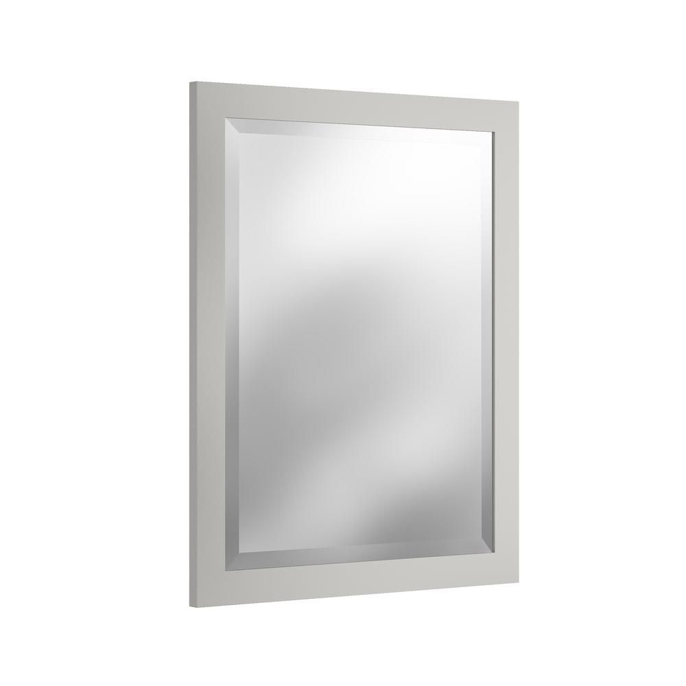 24 in. W x 30 in. H Beveled Vanity Mirror in Gray | The Home Depot