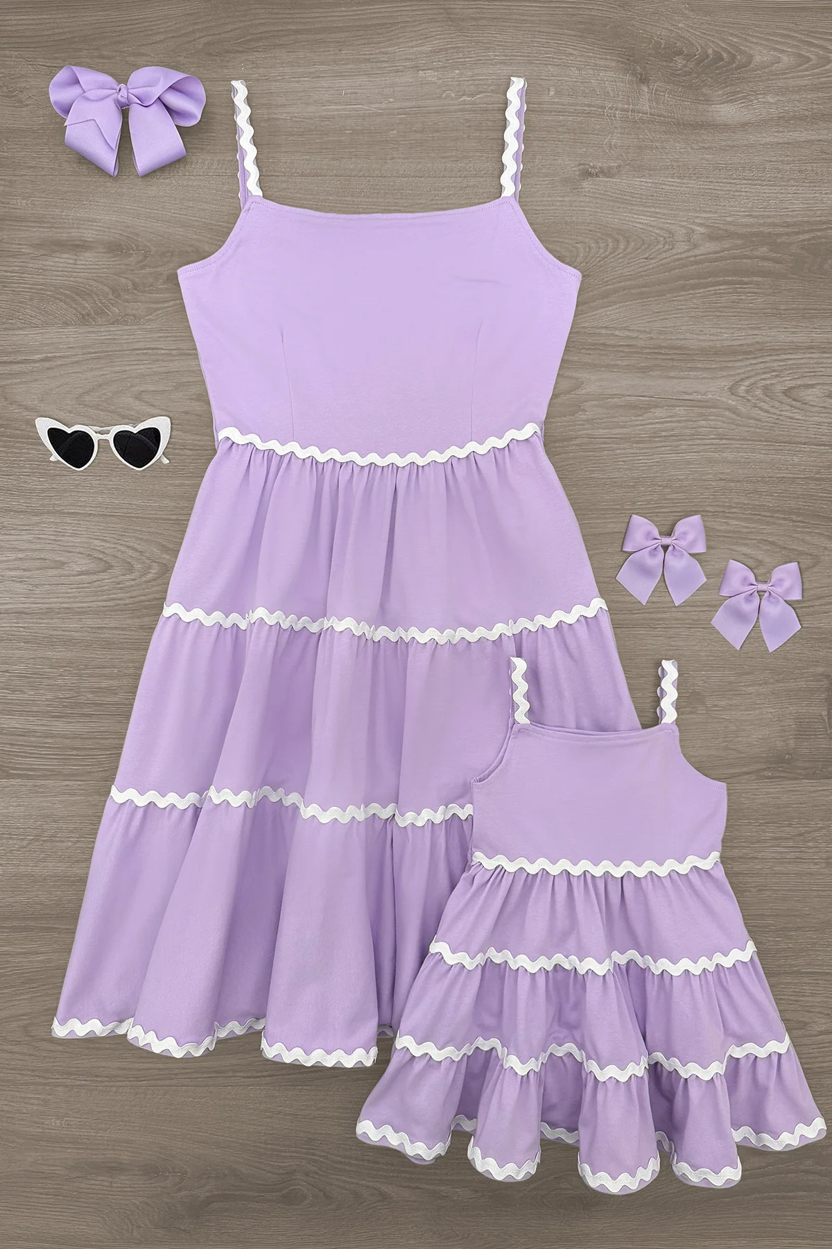 Mom & Me - Lavender Ribbon Ruffle Dress | Sparkle In Pink
