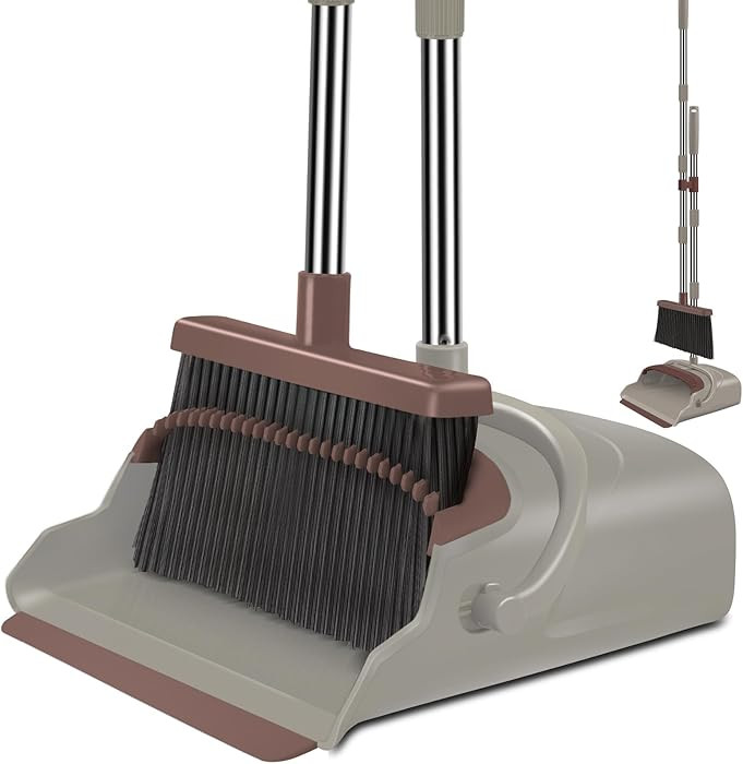 Upgrade Broom and Dustpan Set, Self-Cleaning with Dustpan Teeth, Ideal for Dog Cat Pets Home Use,... | Amazon (US)