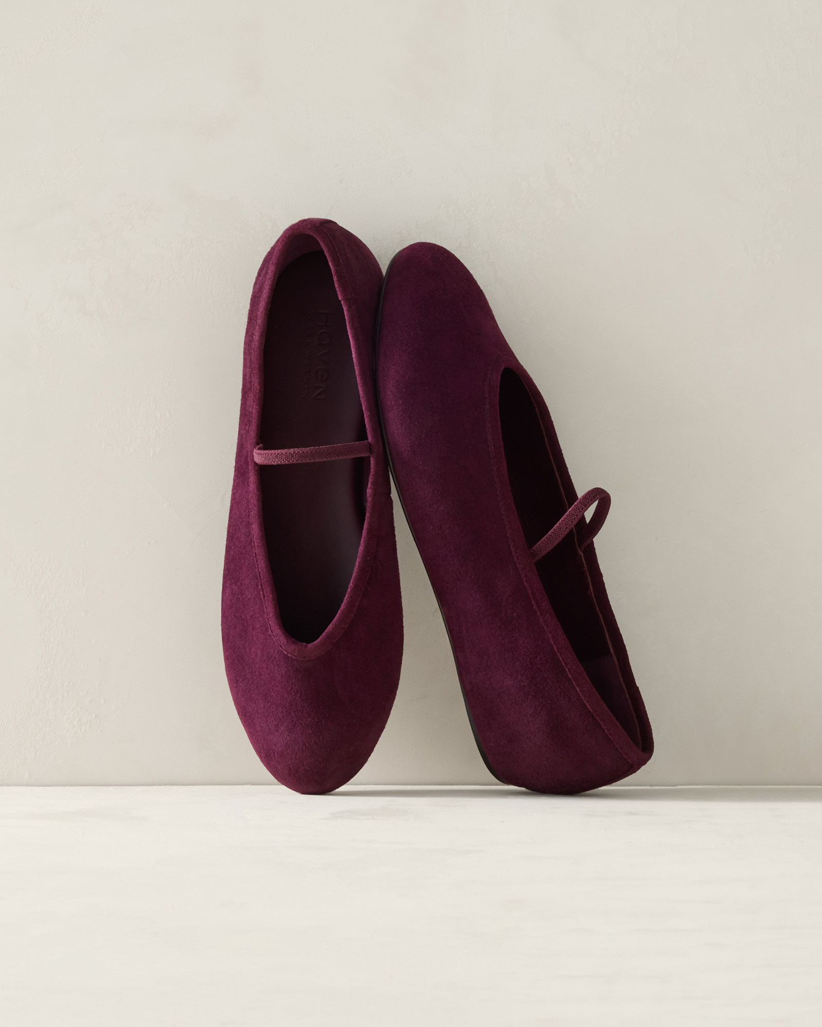 Suede Mary Jane Ballet Flats | Burgundy Berry | 9 | Haven Well Within