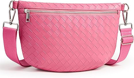 KALIDI Woven Crossbody Bags for Women Travel Vegan Leather Fanny Packs for Woman Cross Body Purse... | Amazon (US)