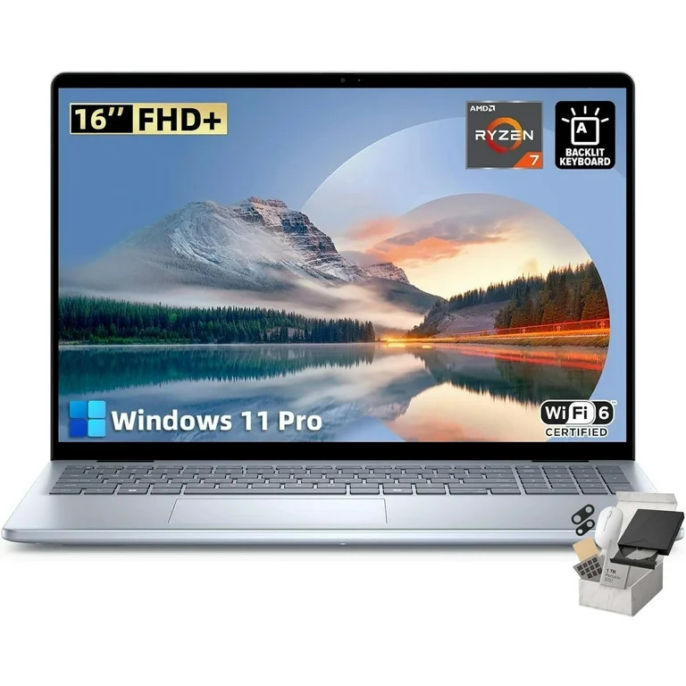 Dell Inspiron 16 Business Laptop, 16" FHD+ Display, AMD Ryzen 7-8840U, 64GB DDR5 RAM, 4TB SSD, Wi... | Walmart (US)