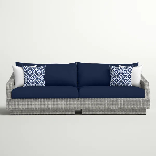 Fionnula 96'' Wicker Outdoor Patio Sofa | Wayfair North America