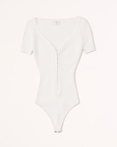 Hook-and-Eye Short-Sleeve Sweater Bodysuit | Abercrombie & Fitch (US)