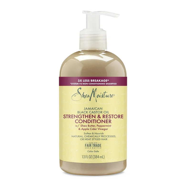 SheaMoisture Strength and Restore Daily Conditioner, Jamaican Black Castor Oil, 13 fl oz Bottle | Walmart (US)