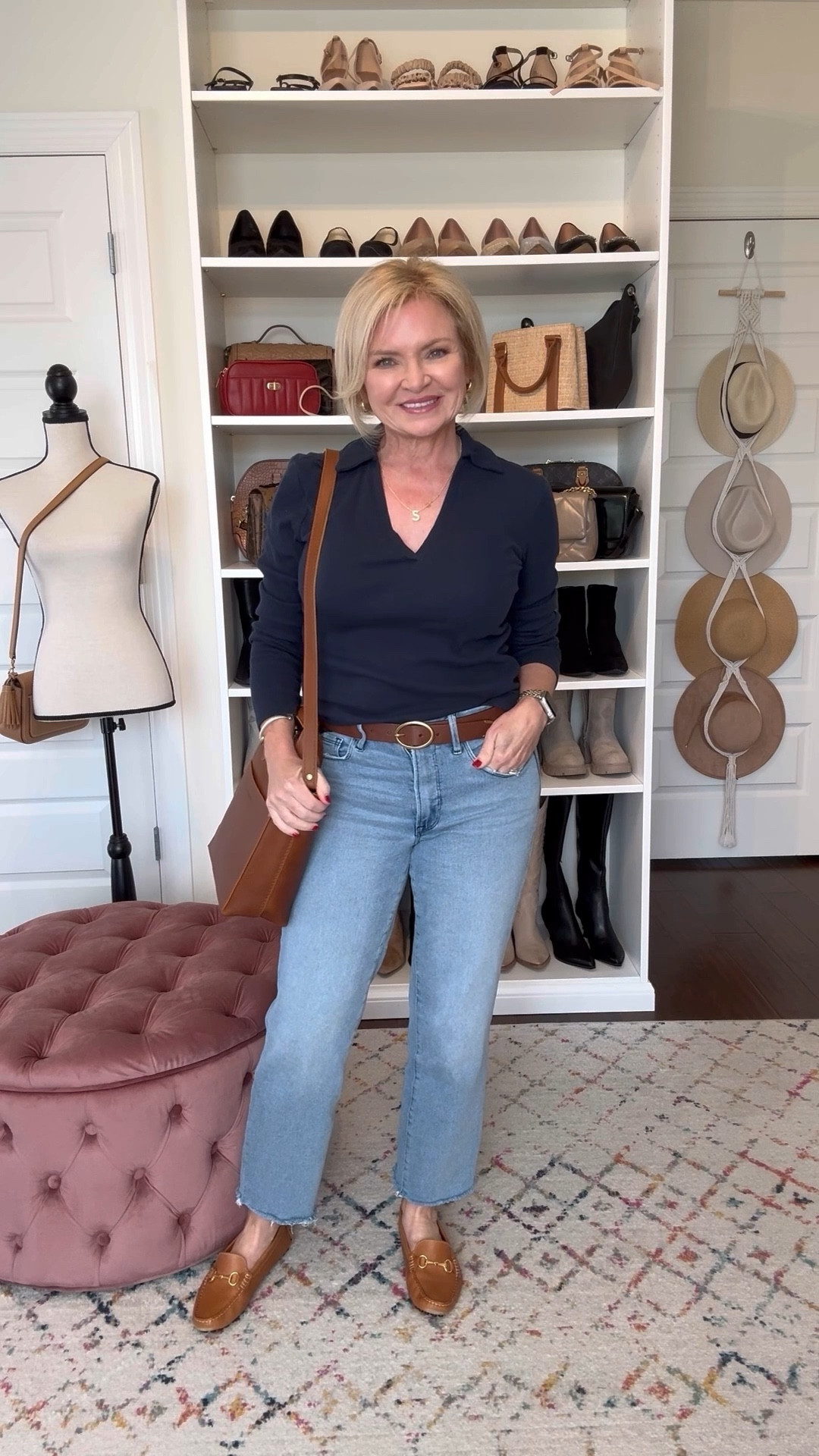 Everyone has "jeans & a top".  Here's how adding some simple touches can take it from blah to stylish! I added some gold-toned jewelry because the shoes and bag have gold hardware. A belt gives it a more finished look and defines my waist. This is a basic everyday casual jeans outfit, but styled and more intentional. 

#Fall outfits
Jeans
#Jeansoutfit
#Fashionover50
#Petitefashion
#midlifefashion
#classicstyle

#LTKVideo #LTKOver40 #LTKStyleTip