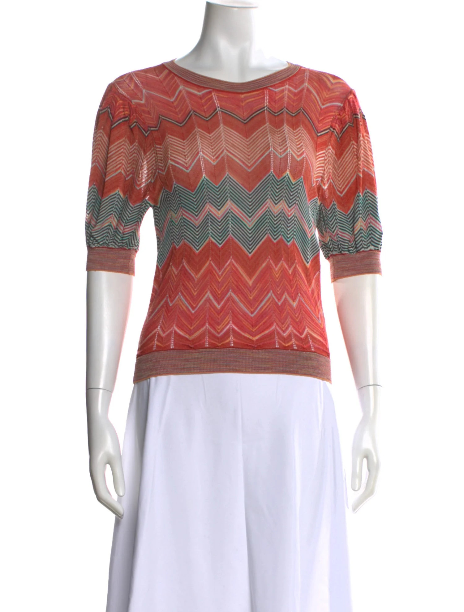 Ulla Johnson Patterned Crew Neck Top - Orange Tops, Clothing - WUL255661 | The RealReal | The RealReal