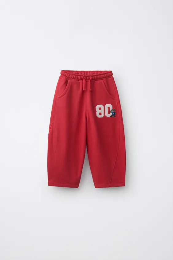 FLEECE JOGGING PANTS WITH PATCH | Zara US