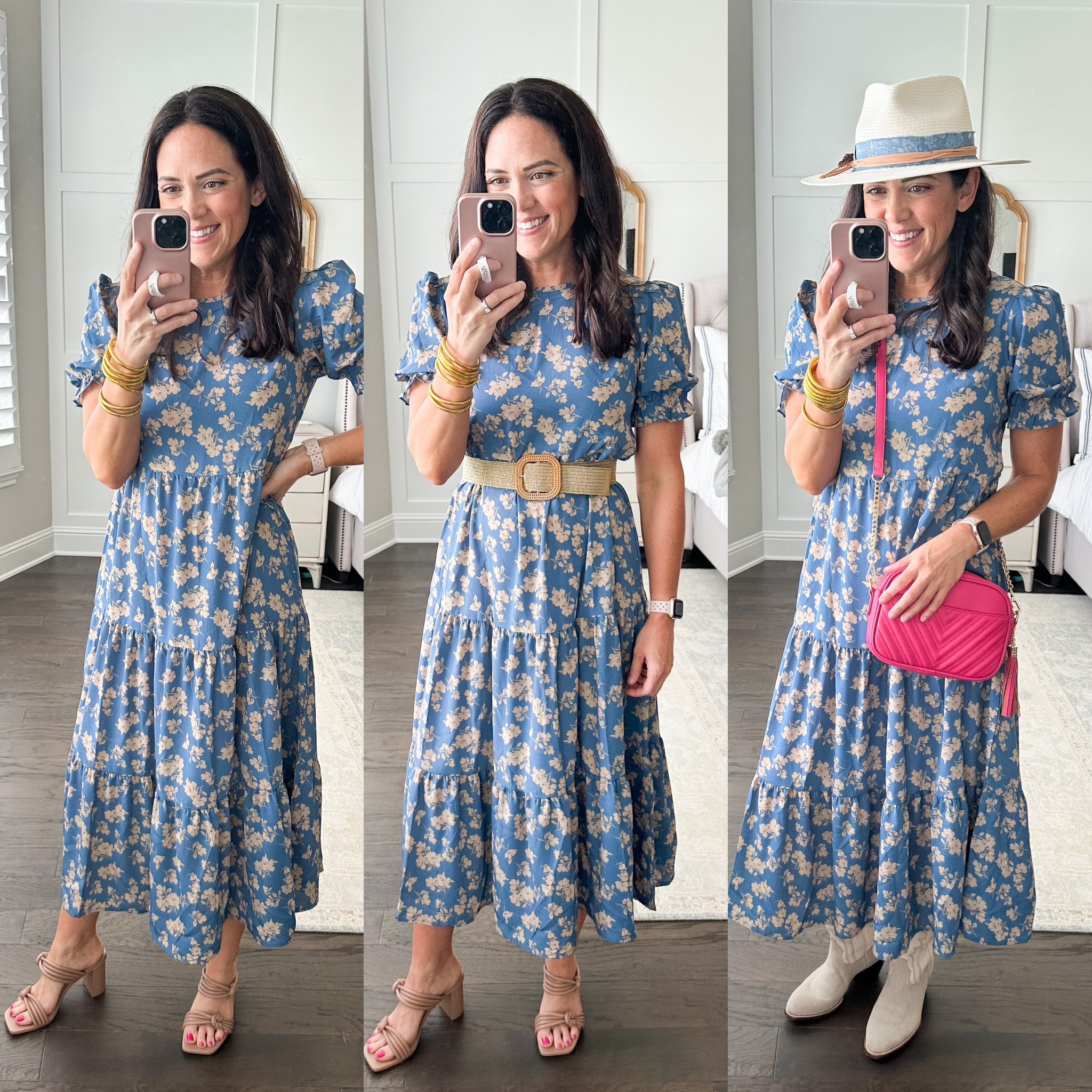The cutest Amazon dress - tts (in a small) comes in several prints
Style with sneakers too! So many options to style. 
Belt or no belt
Boots 
Crossbody bag 
Casual dress
Workwear 


#LTKstyletip #LTKworkwear #LTKunder50